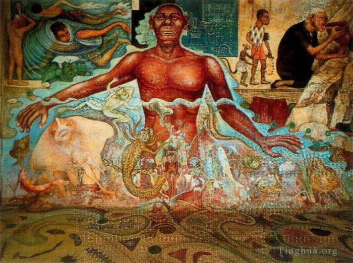 Diego Rivera's Contemporary Various Paintings - Figure symbolizing the african race 1951