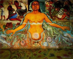 Contemporary Artwork by Diego Rivera - Figure symbolizing the asiatic race 1951