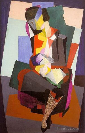 Contemporary Paintings - Motherhood angelina and the child diego 1916