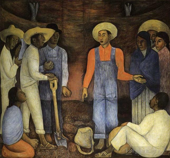 Diego Rivera's Contemporary Various Paintings - The organization of the agrarian movement 1926