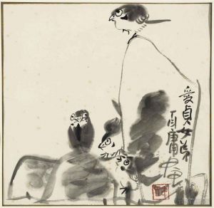 Contemporary Chinese Painting - Birds and rocks
