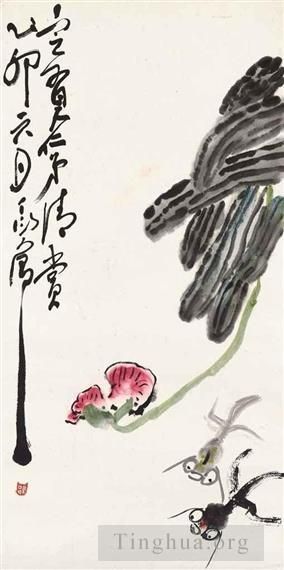 Ding Yanyong's Contemporary Chinese Painting - Goldfish 1975
