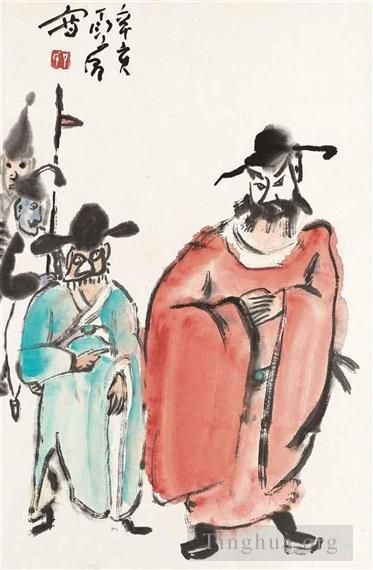 Ding Yanyong's Contemporary Chinese Painting - Opera figures1971