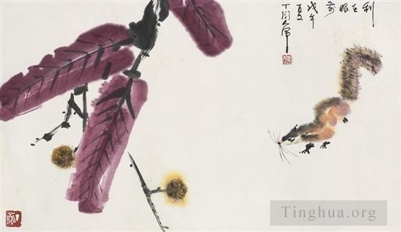 Ding Yanyong's Contemporary Chinese Painting - Squirrel