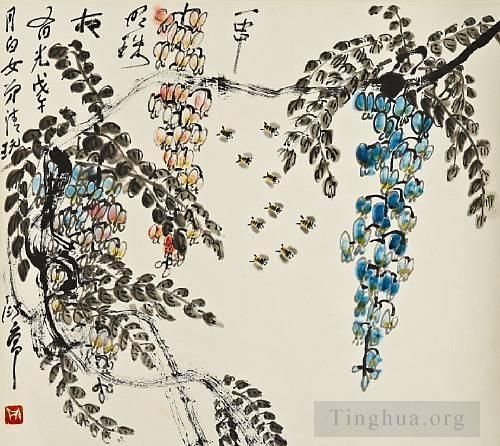 Ding Yanyong's Contemporary Chinese Painting - Wisteria 1978
