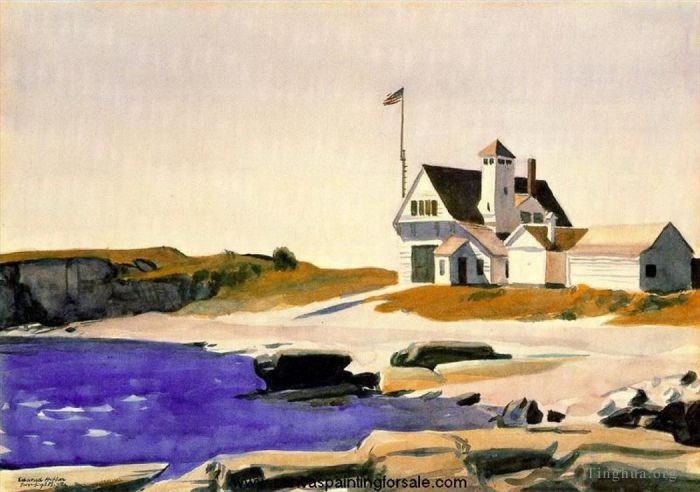 Edward Hopper's Contemporary Oil Painting - Coast Guard Station 2