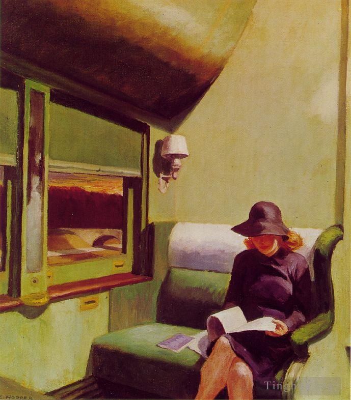 Edward Hopper's Contemporary Oil Painting - Compartment car