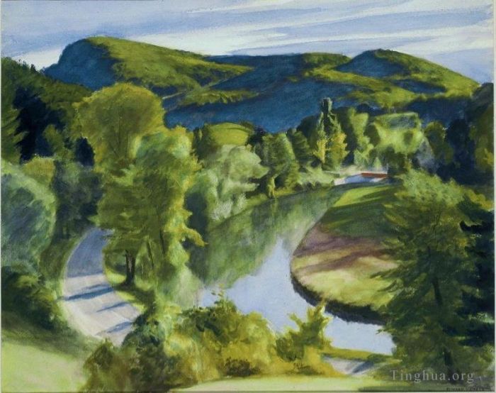 Edward Hopper's Contemporary Oil Painting - First branch of the white river vermont
