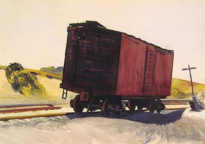 Edward Hopper's Contemporary Oil Painting - Freight car at truro