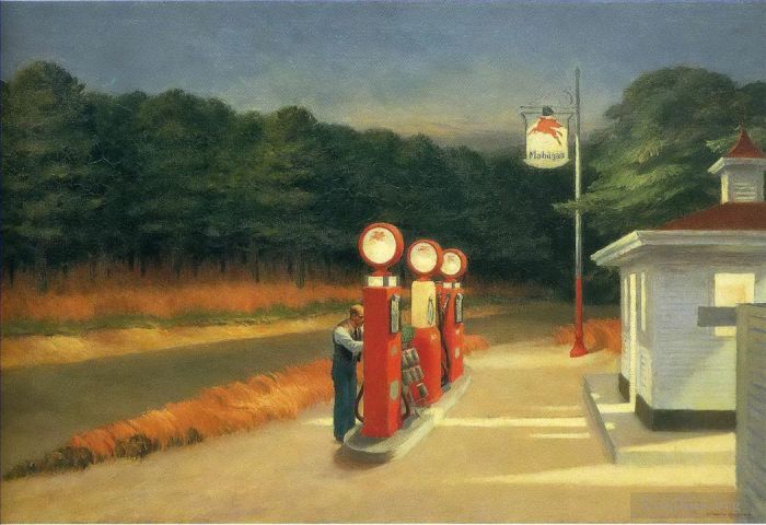 Edward Hopper's Contemporary Oil Painting - Gas