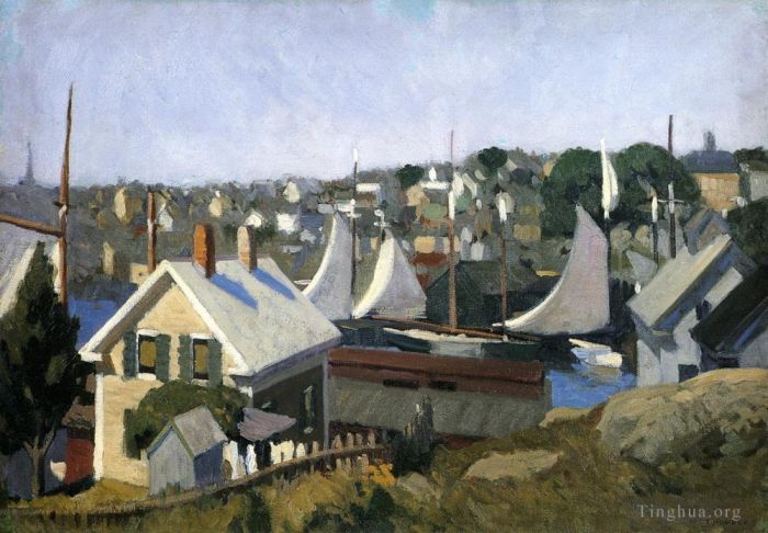 Edward Hopper's Contemporary Oil Painting - Gloucester harbor