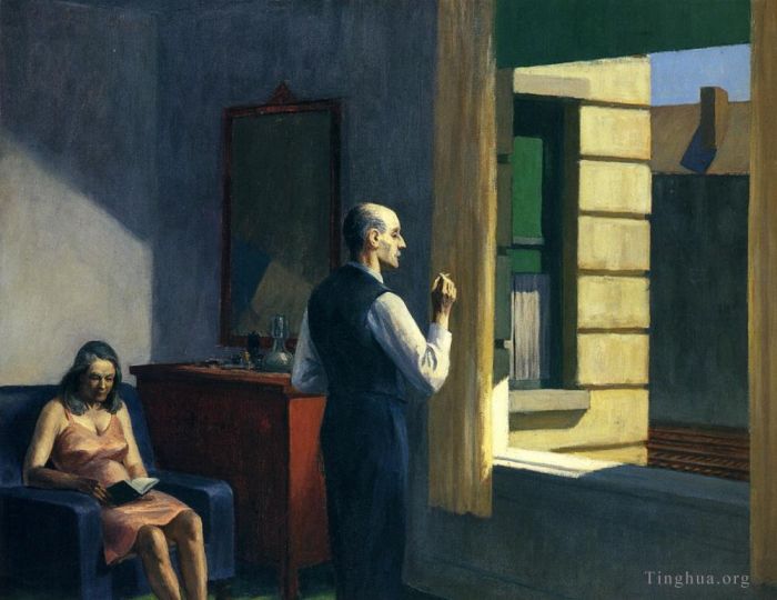 Edward Hopper's Contemporary Oil Painting - Hotel by a railroad