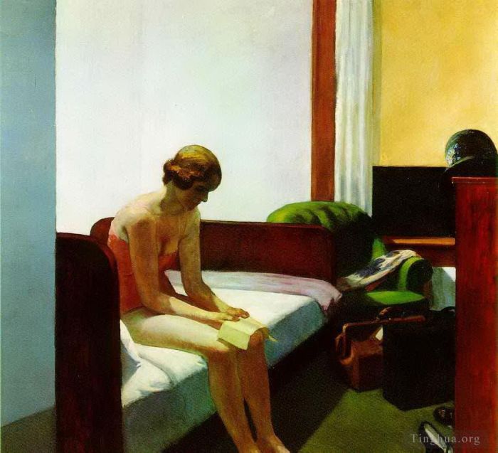 Edward Hopper's Contemporary Oil Painting - Hotel room