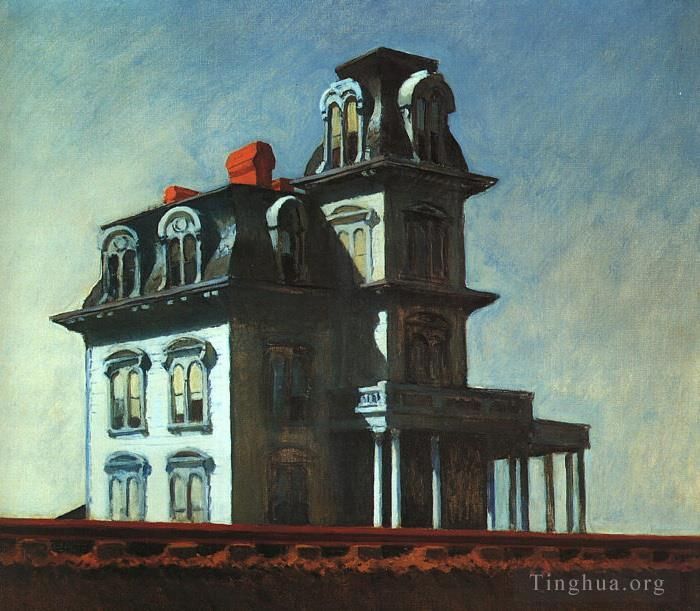 Edward Hopper's Contemporary Oil Painting - House by the railroad