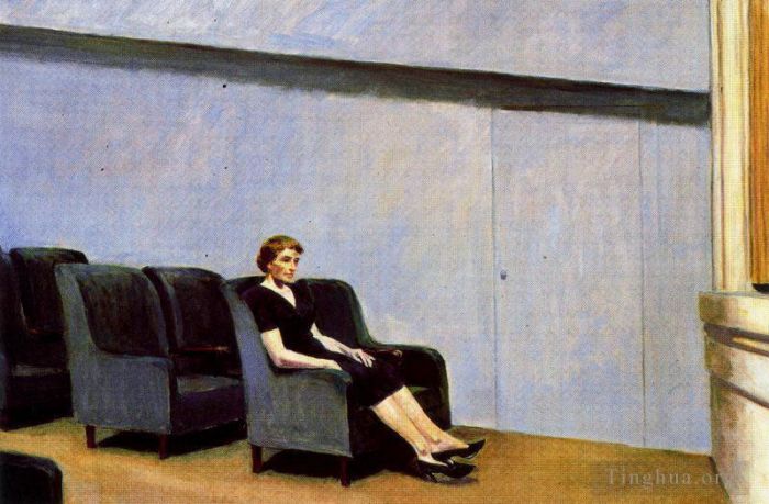Edward Hopper's Contemporary Oil Painting - Intermission also known as intermedio