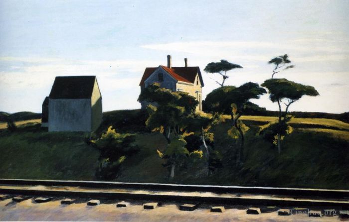 Edward Hopper's Contemporary Oil Painting - New york new haven and hartford