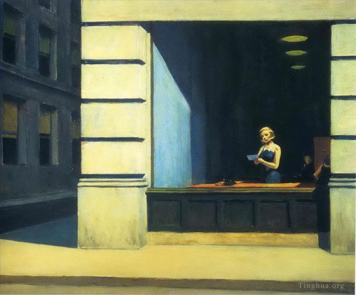 Edward Hopper's Contemporary Oil Painting - New york office