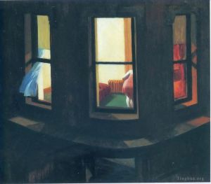 Contemporary Oil Painting - Night windows