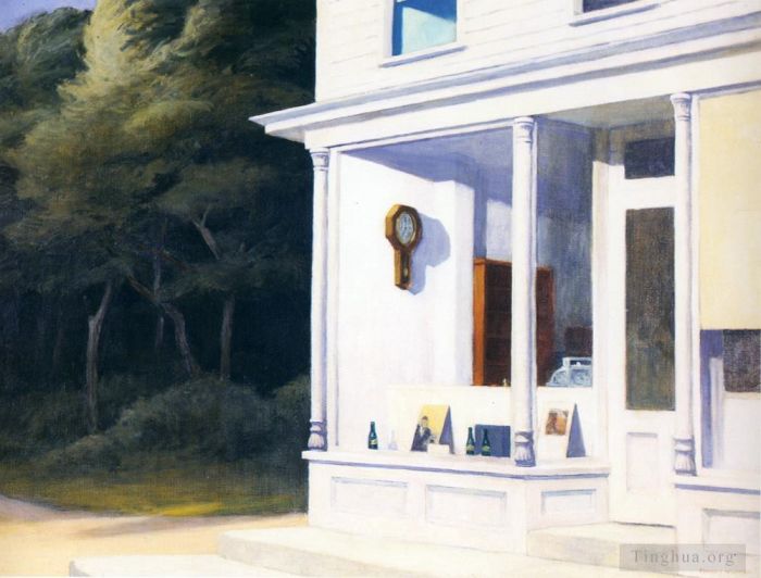 Edward Hopper's Contemporary Oil Painting - Seven a m