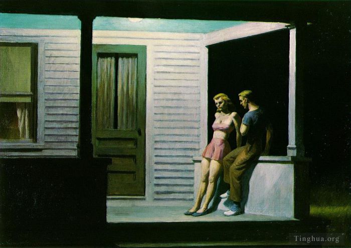 Edward Hopper's Contemporary Oil Painting - Summer evening
