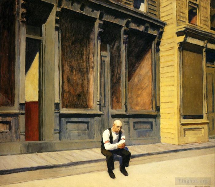 Edward Hopper's Contemporary Oil Painting - Sunday