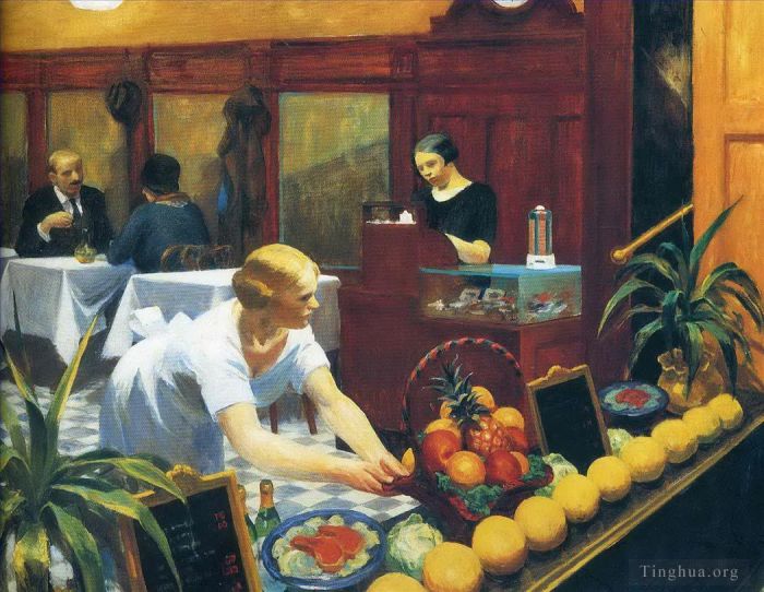 Edward Hopper's Contemporary Oil Painting - Tables for ladies 1930