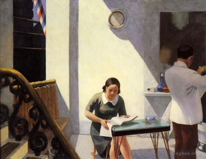 Edward Hopper's Contemporary Oil Painting - The barber shop