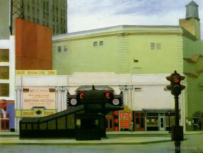 Edward Hopper's Contemporary Oil Painting - The circle theatre