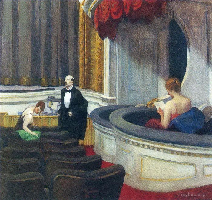 Edward Hopper's Contemporary Oil Painting - Two on the aisle