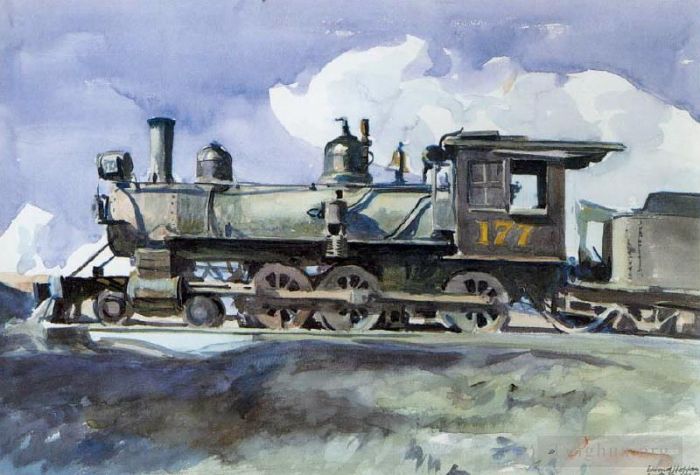 Edward Hopper's Contemporary Various Paintings - D r g locomotive