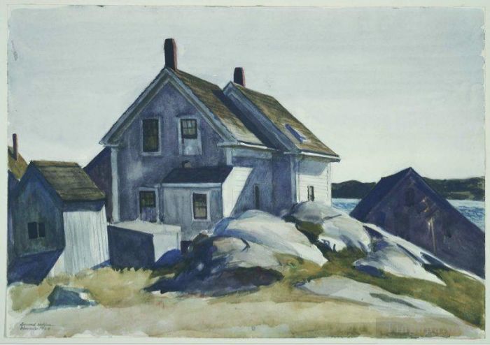 Edward Hopper's Contemporary Various Paintings - House at the fort gloucester