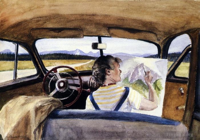 Edward Hopper's Contemporary Various Paintings - Jo in wyoming