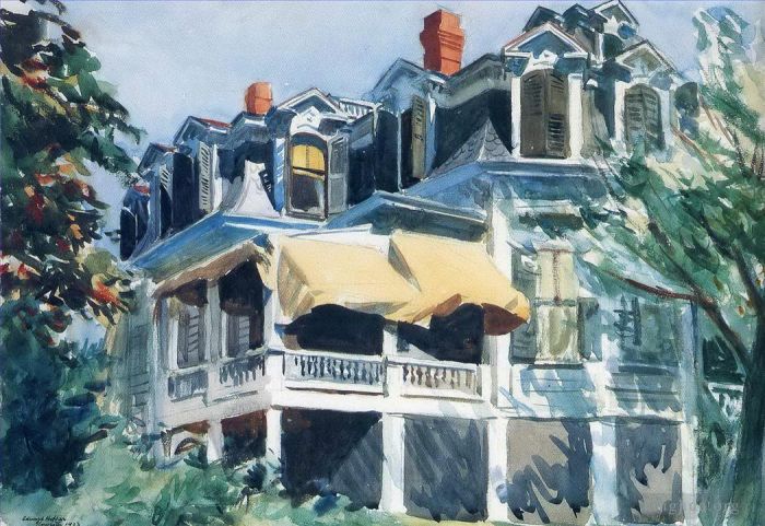 Edward Hopper's Contemporary Various Paintings - The mansard roof 1923