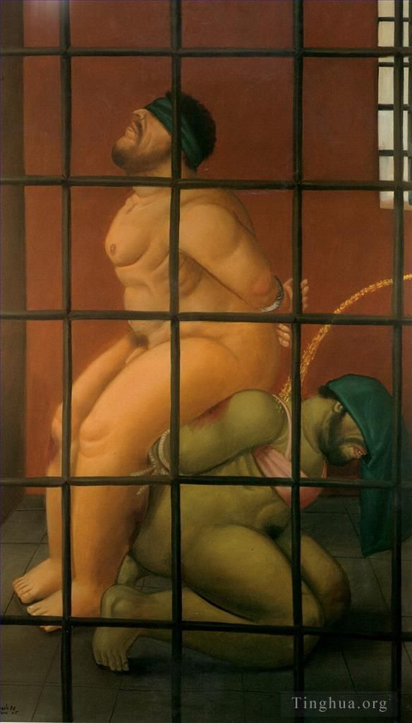 Fernando Botero's Contemporary Oil Painting - Abu Ghraib 58