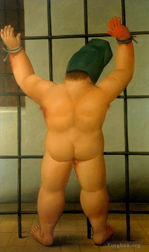 Fernando Botero's Contemporary Oil Painting - Abu Ghraib 62