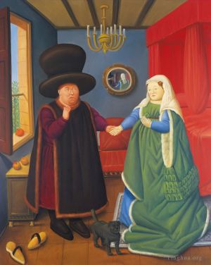 Contemporary Oil Painting - After the Arnolfini Van Eyck 2
