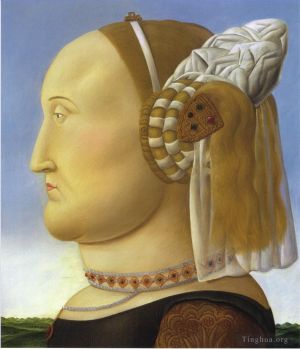 Contemporary Oil Painting - Battista Sforza after Piero della Francesca