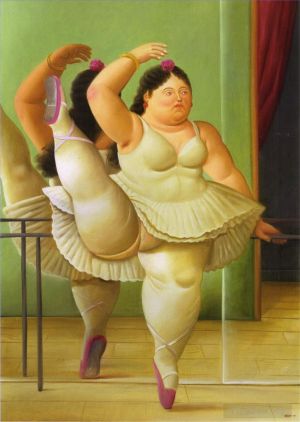 Contemporary Artwork by Fernando Botero - Dancers at the Bar