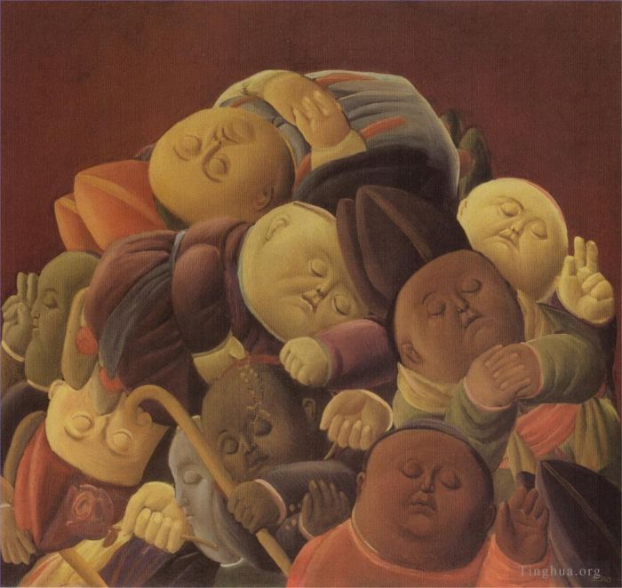Fernando Botero's Contemporary Oil Painting - Dead Bishops