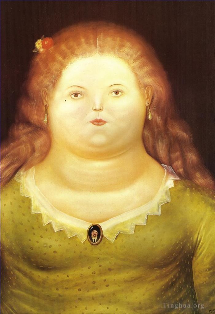 Fernando Botero's Contemporary Oil Painting - Delphine