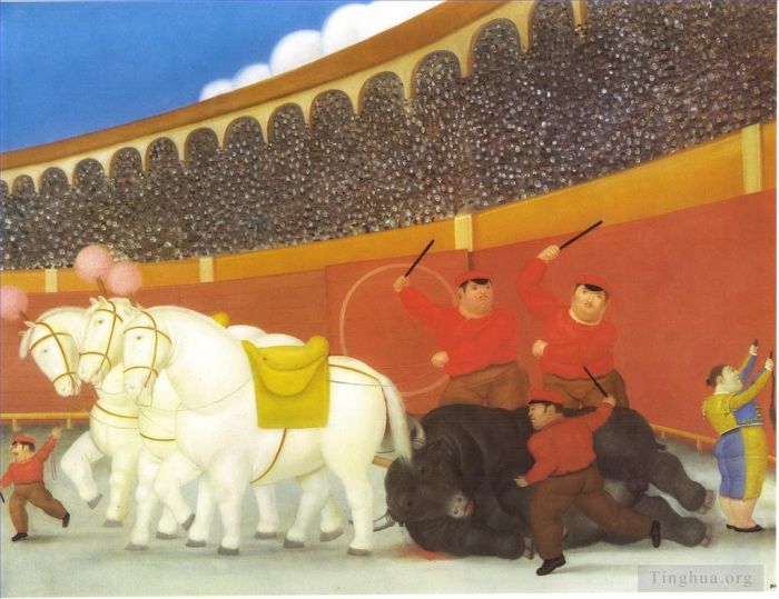 Fernando Botero's Contemporary Oil Painting - Drag