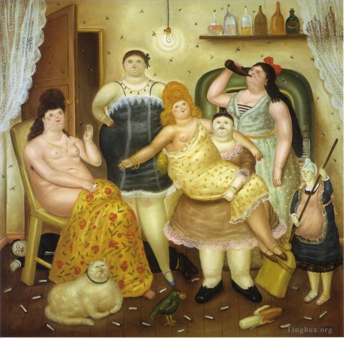 Fernando Botero's Contemporary Oil Painting - House Mariduque