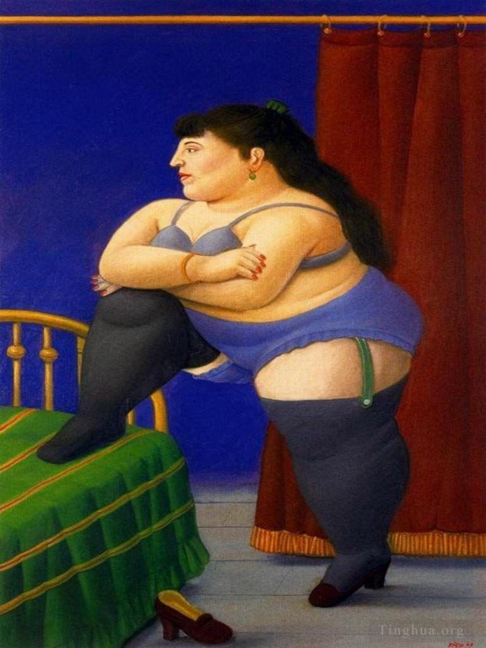 Fernando Botero's Contemporary Oil Painting - La recomara