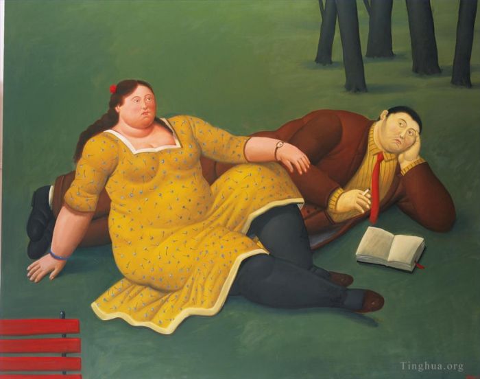 Fernando Botero's Contemporary Oil Painting - Les beaut s voluptueuses