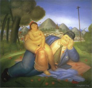 Contemporary Artwork by Fernando Botero - Lovers 2