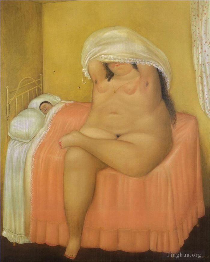 Fernando Botero's Contemporary Oil Painting - Lovers 3