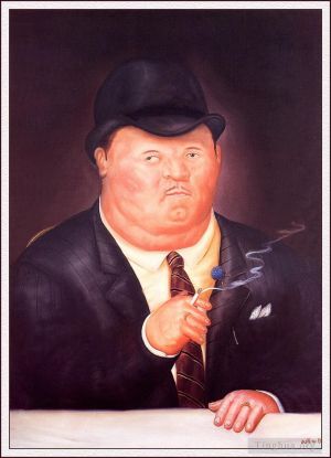 Contemporary Oil Painting - Man Smoking
