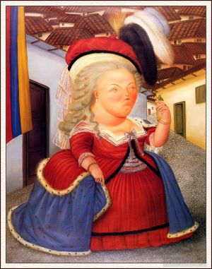 Contemporary Artwork by Fernando Botero - Marie Antoinette on a Visit to Medellin