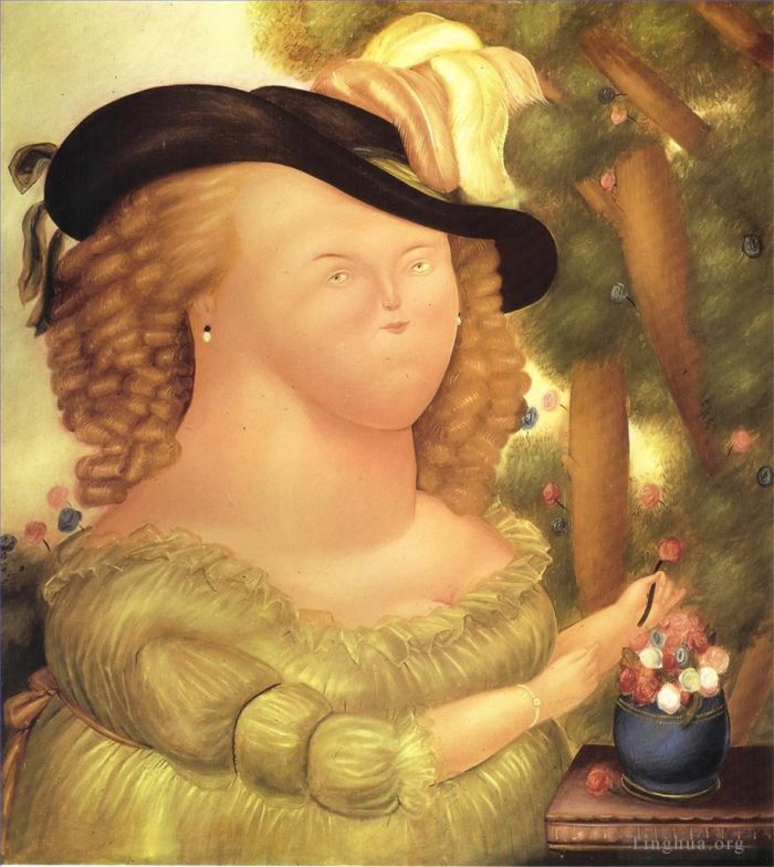 Fernando Botero's Contemporary Oil Painting - Marie Antoinette
