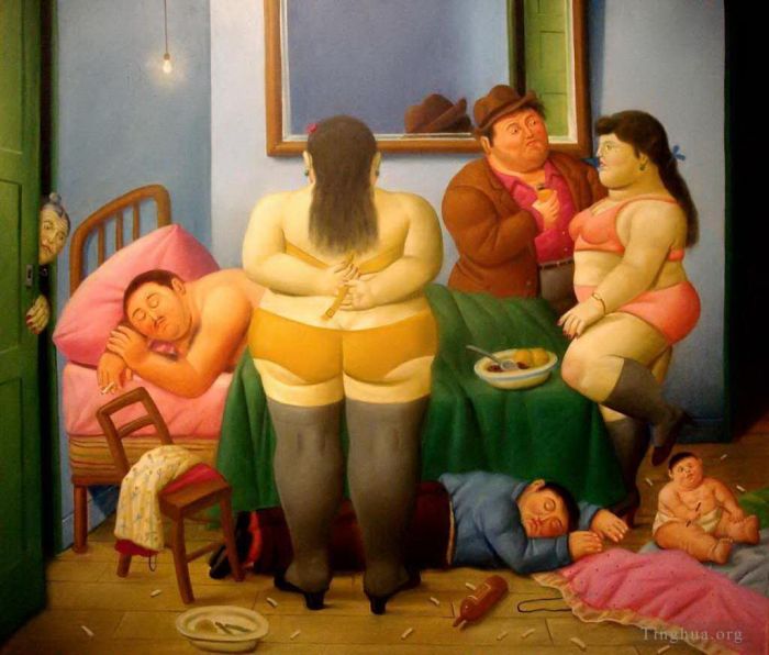 Fernando Botero's Contemporary Oil Painting - Marta